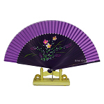 Fächer Handfächer Bambus Seide blau lila pink Blumen 6934 Fächer Handfächer Bambus Seide blau lila pink Blumen 6934